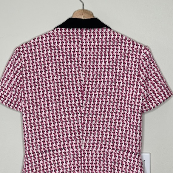 Maje Pink and Black Tweed Mini Dress 42 - Picture 11 of 12